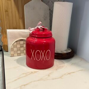 Rae Dunn Red XOXO Ceramic Jar